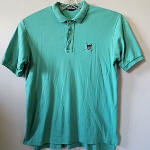 Polo By Ralph Lauren‎ Shirt Men's Size Large Crossed Golf Clubs Vintage Green